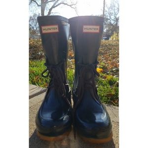 Womens Hunter Navy Blue Rain Boots